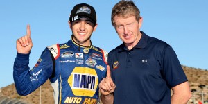 Chase Elliott with his father, Bill Elliott (photo - Todd Warshaw/NASCAR via Getty Images)