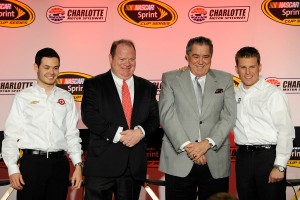 Left to right: Kyle Larson, Chip Ganassi, Felix Sabates, Jamie McMurray (photo - NASCAR via Getty Images)