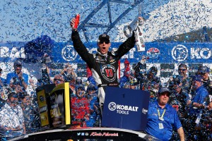 Kevin Harvick celebrates in Victory Circle (photo - Jonathan Ferrey/Getty Images for NASCAR)