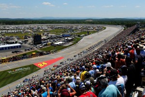 A fan's view from atop the grandstand at Talladega Superspeedway (photo - NASCAR via Getty Images)