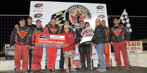 Scott Steckly and his team celebrate winning the Wounded Warriors Canada 300 (photo - Ken MacIsaac)