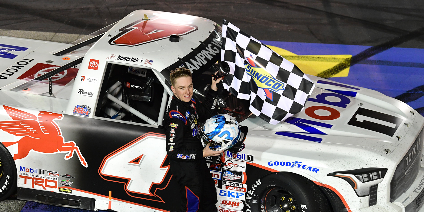 Nemechek Perseveres to Win Darlington Truck Series Race